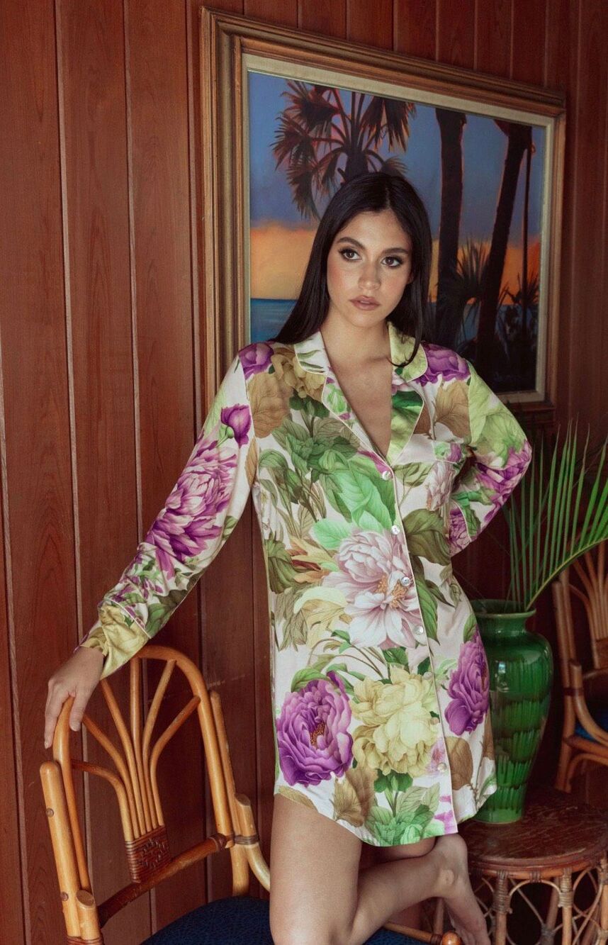 Kilo Brava Modal Sleep Shirt in Spring Garden Large